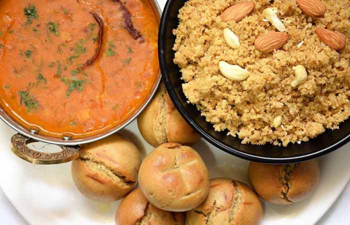 Homemade dal baati in Jaipur